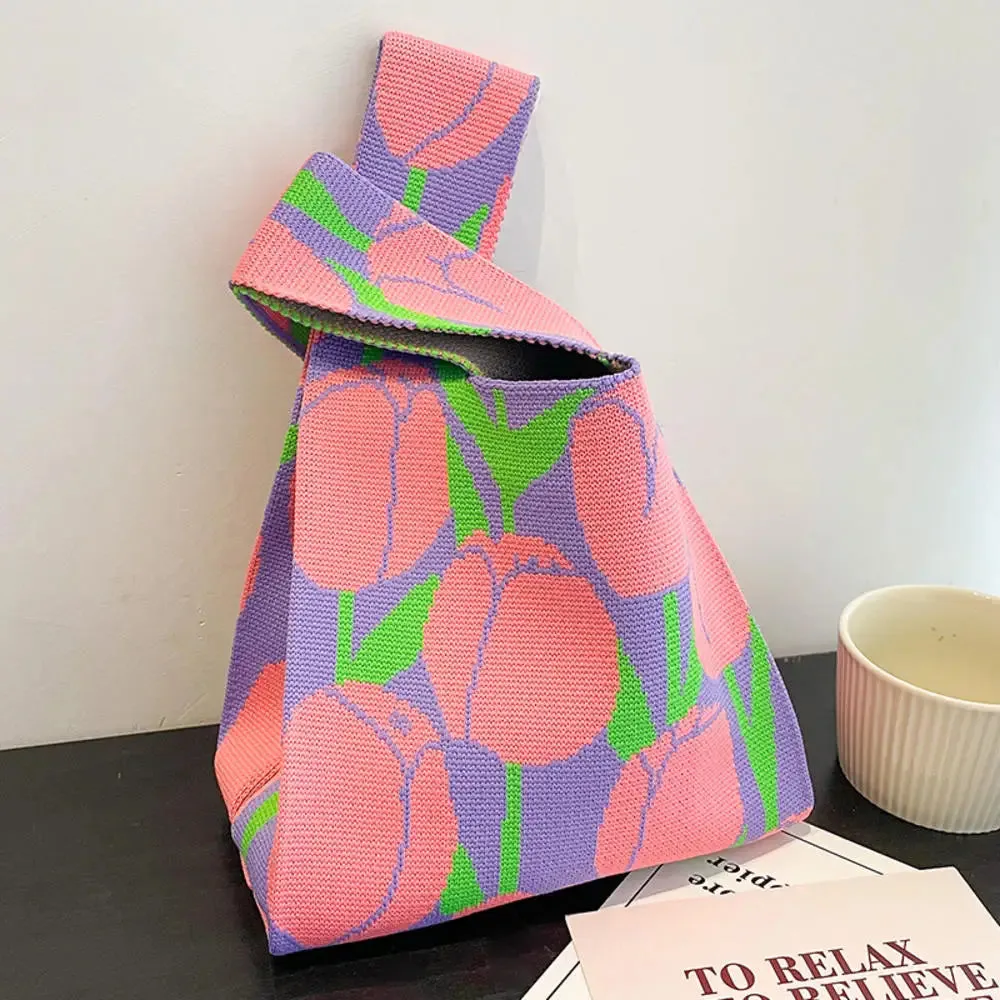 🌸 Adorable Floral Knit Tote Bag 🌼✨ Stylish Woven Purse for Trendy Ladies! 👜💖