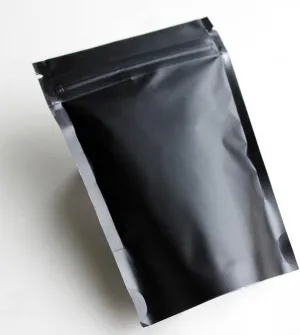 100 Black Metallic Foil Zip Top Lock Stand Up Bags Pouches 10x15cm (3.9x5.9")