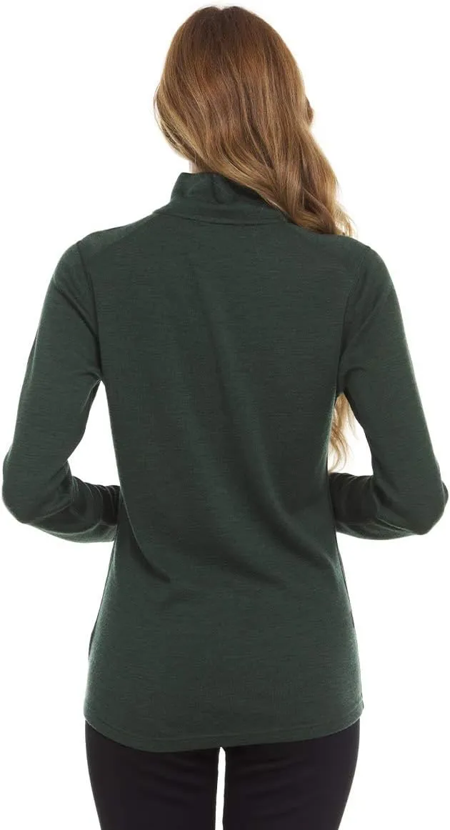 100% Merino Wool - Midweight Womens 1/4 Zip - Midlayer