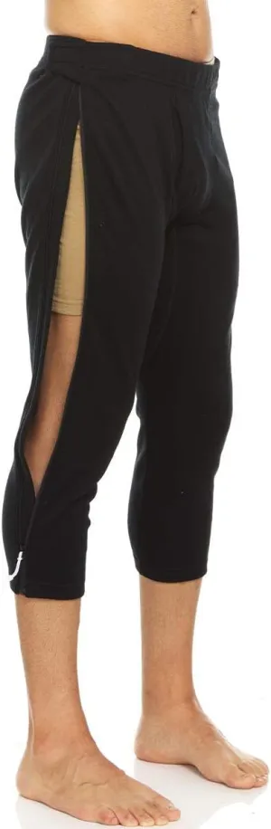 100% Merino Wool Zip Off Base Layer 3/4 Bottoms - Mens Expedition Weight Thermal Underwear