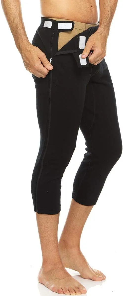100% Merino Wool Zip Off Base Layer 3/4 Bottoms - Mens Expedition Weight Thermal Underwear
