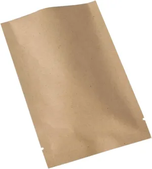 100PCS Brown Kraft Silver Lining Open Top Bags w/Tear Notches 7x10cm (2.7x3.9")