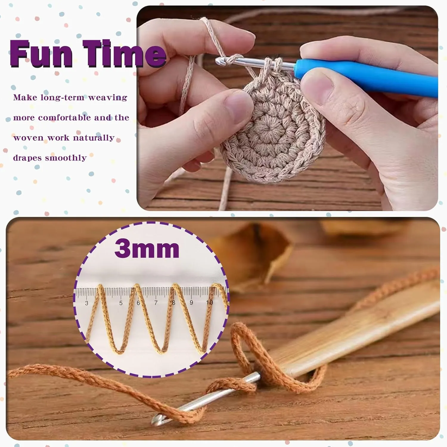 2 PCS 400g 100% Cotton Hollow Knitted Crochet Yarn - 328 Yards Fabric Round Rope for DIY Handbag, Purse, Basket, Cushion, Crochet Bag