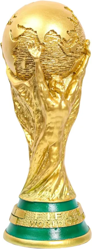 2022 World Cup Soccer Ball, 10.6 inch World Cup Trophy Replica Replica Resin Soccer Collectibles Sports Fan Trophy Gold Bedroom Office Desktop Decor