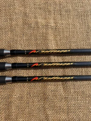 3 x Kevin Maddocks Challenger Old School Carp Fishing Rods. 12’ 6”. 3.00lb T/C. Excellent!