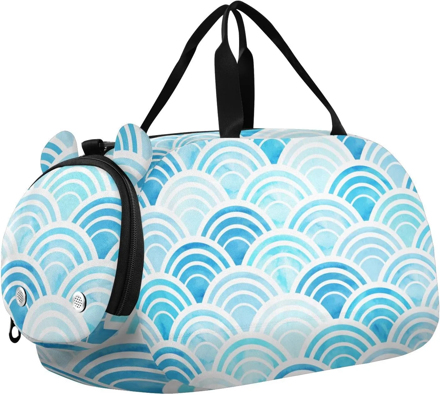 Abstract Geometric Blue Circles Duffel Bags for Boys Small Gym Bags for Teens Dance Bag for Girls