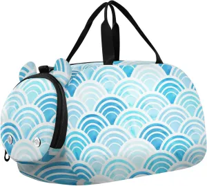 Abstract Geometric Blue Circles Duffel Bags for Boys Small Gym Bags for Teens Dance Bag for Girls