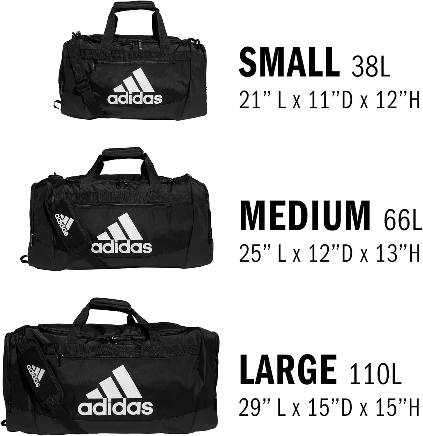 adidas Unisex Defender 4.0 Gym Duffel Bag for Men and Women, Black/Silver Metallic, Small (38L)