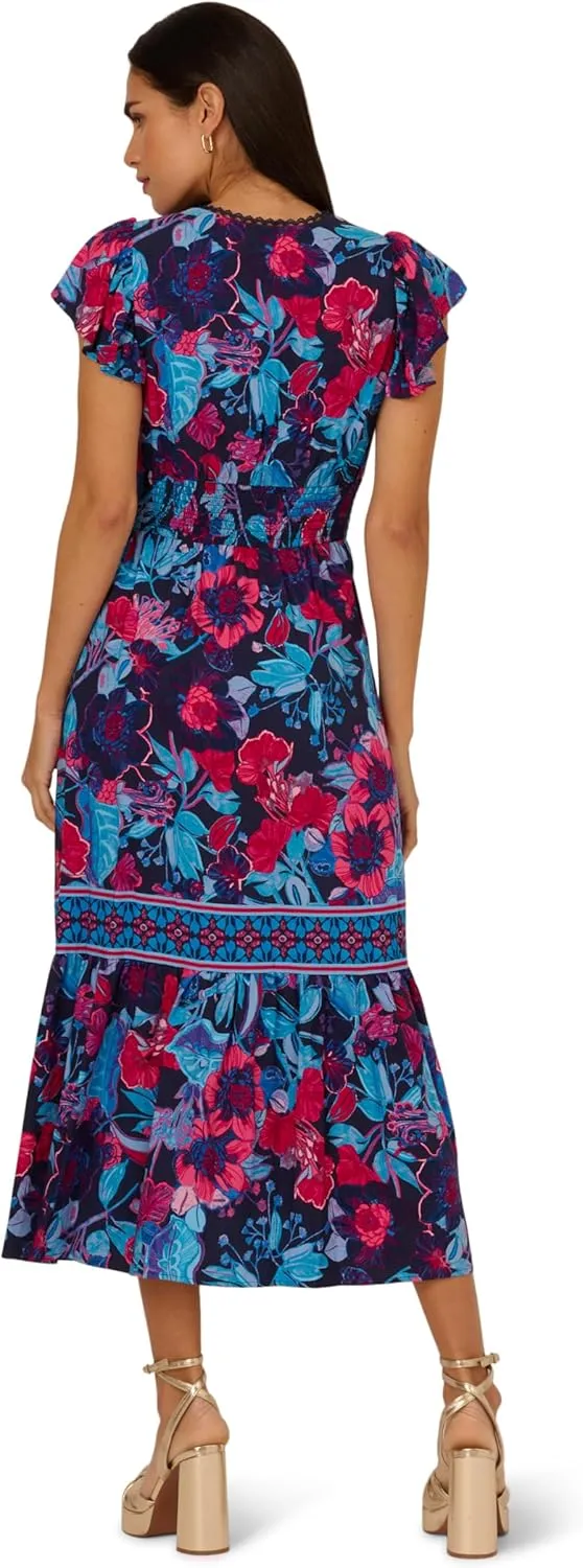 Adrianna Papell Women's Printed Midi Dress