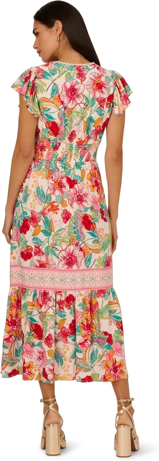 Adrianna Papell Women's Printed Midi Dress