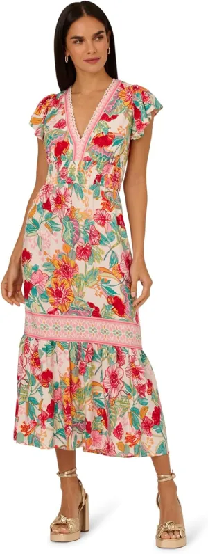 Adrianna Papell Women's Printed Midi Dress