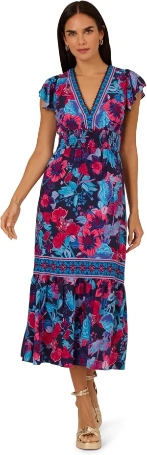 Adrianna Papell Women's Printed Midi Dress