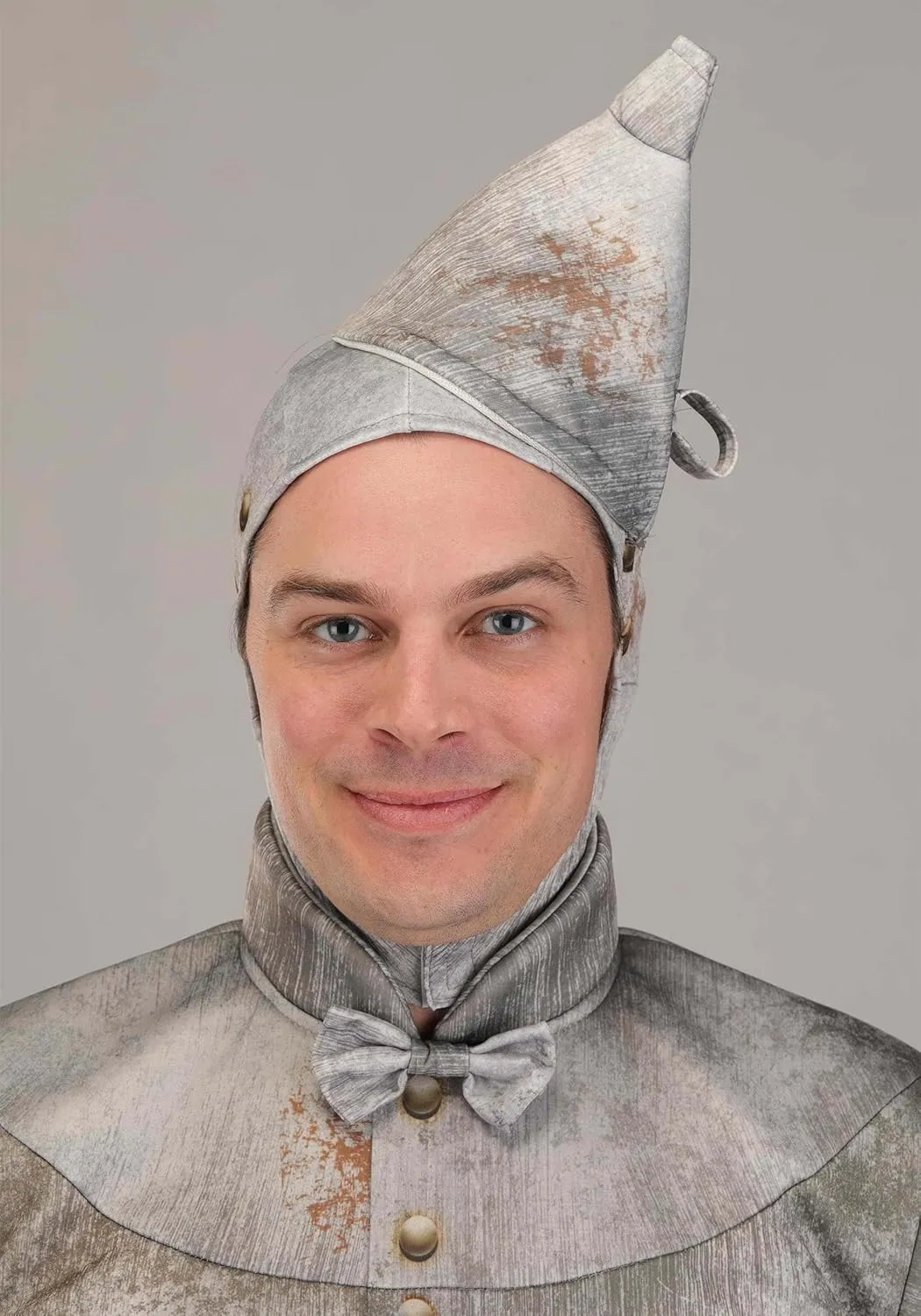 Adult Silver Tin Man Halloween Costume Shirt, Pants, Gloves, Boot Covers, Hood