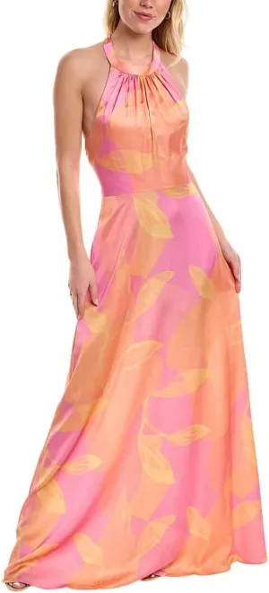Aidan Mattox Women's Halter Printed Maxi Dress