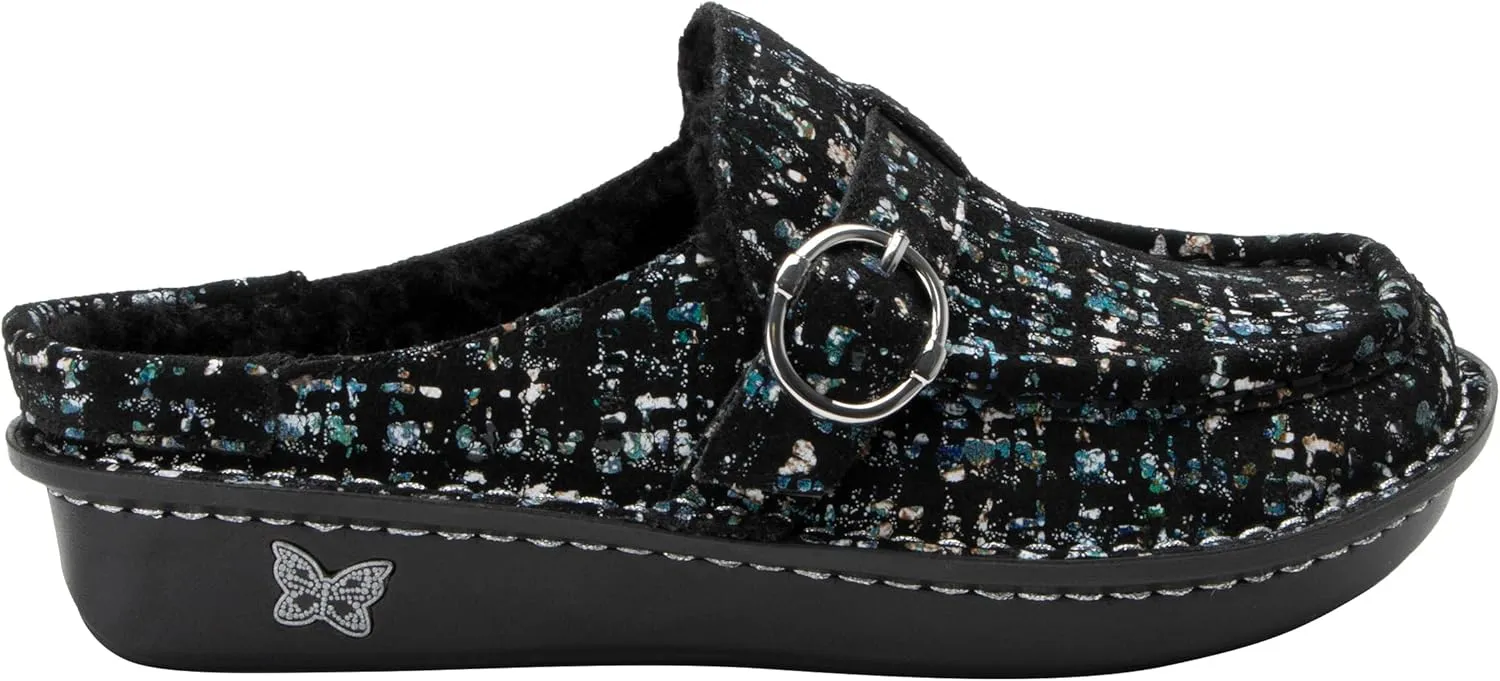 Alegria Women's Brigid Leather Moc Toe Open Back Clog with Heel Cup