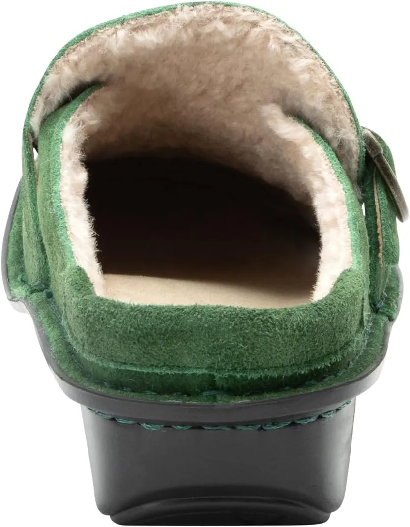 Alegria Women's Brigid Leather Moc Toe Open Back Clog with Heel Cup