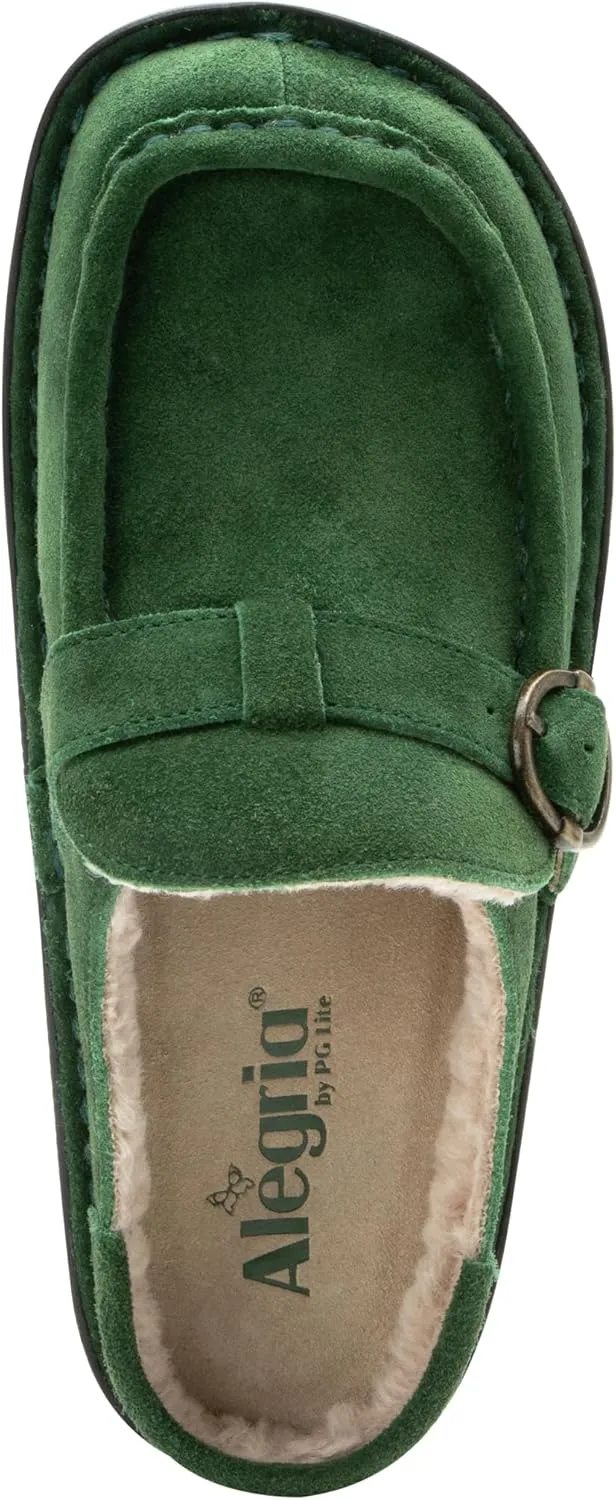 Alegria Women's Brigid Leather Moc Toe Open Back Clog with Heel Cup