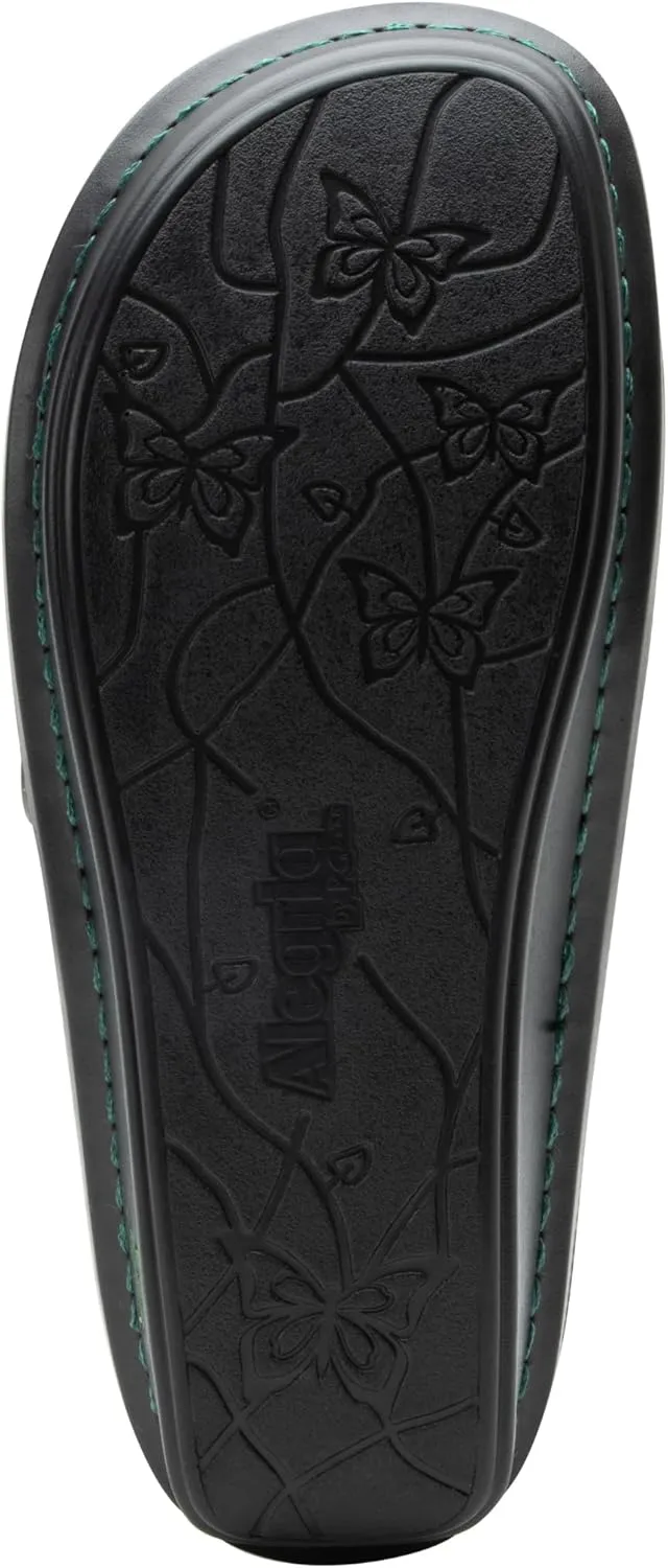 Alegria Women's Brigid Leather Moc Toe Open Back Clog with Heel Cup