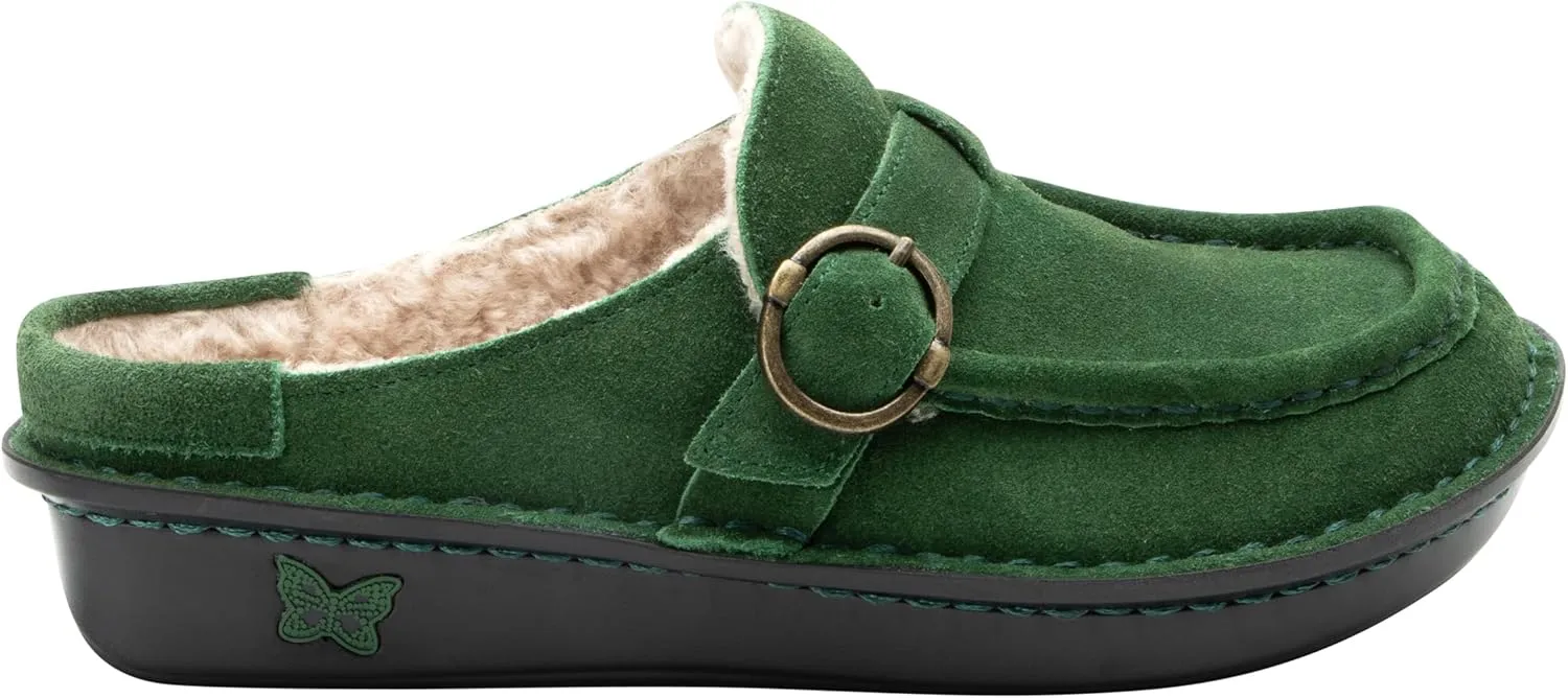 Alegria Women's Brigid Leather Moc Toe Open Back Clog with Heel Cup