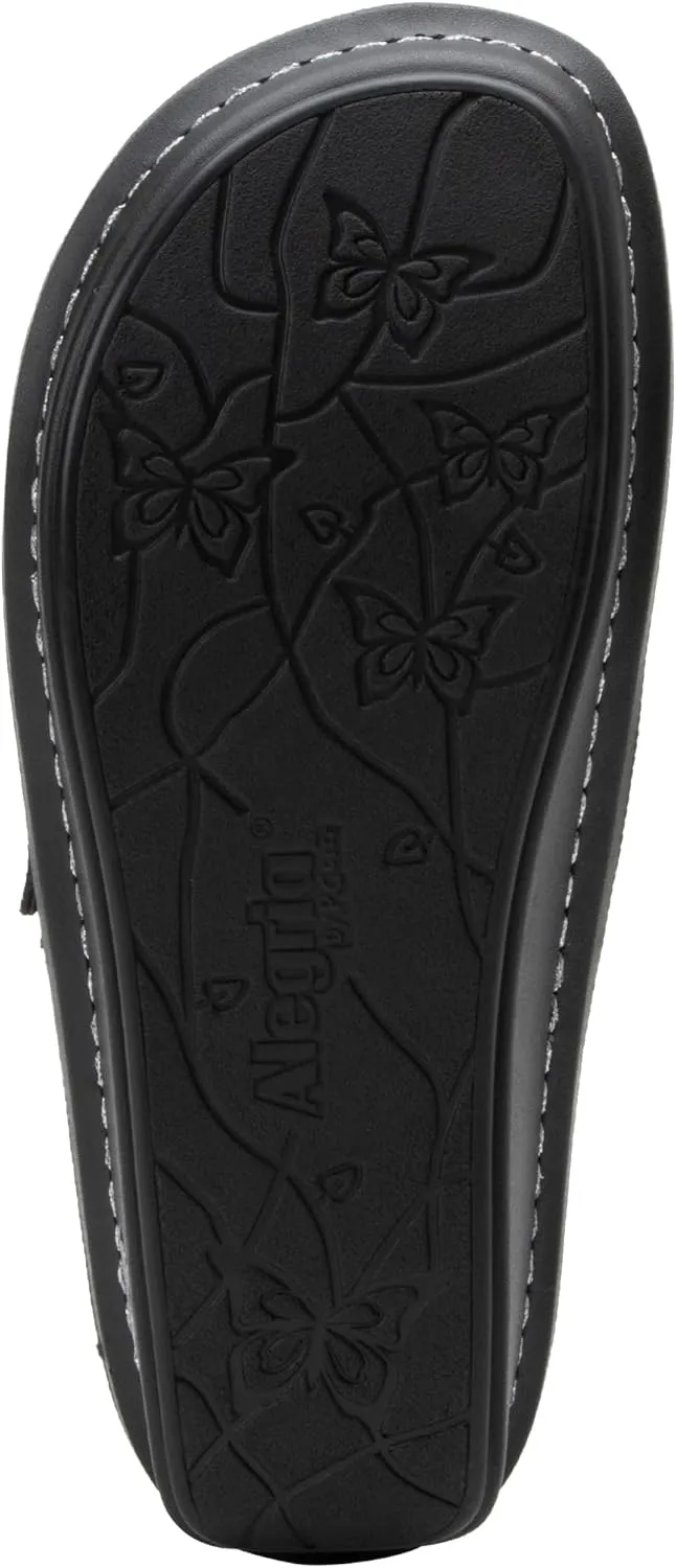 Alegria Women's Brigid Leather Moc Toe Open Back Clog with Heel Cup