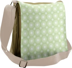 Ambesonne Floral Messenger Bag, Symmetrical Geometric, Unisex Cross-body