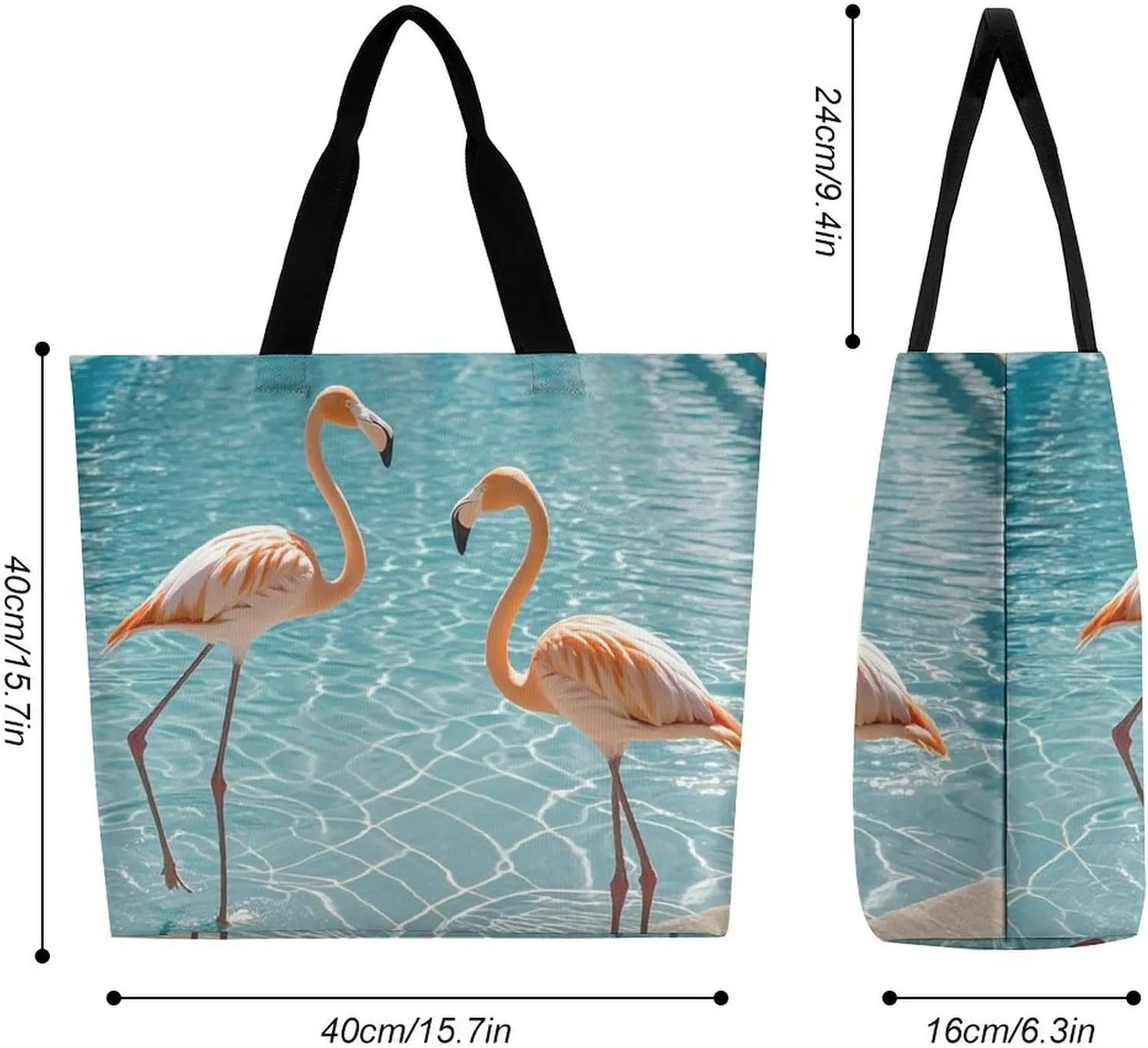 Angel with Blue Wings Tote Bags, Reusable Grocery Bags, Large Shopping Bag, Shoulder Bag for Women