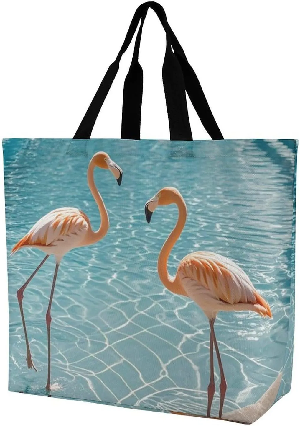 Angel with Blue Wings Tote Bags, Reusable Grocery Bags, Large Shopping Bag, Shoulder Bag for Women