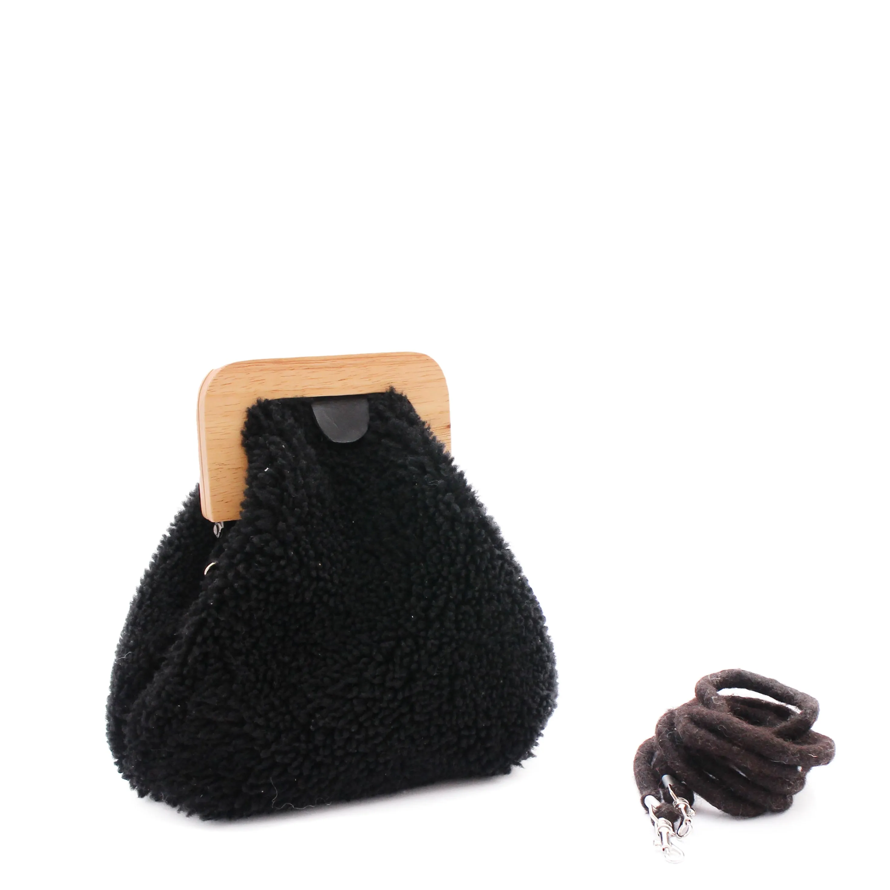 ANGOLO BAG SMALL Curly   Black