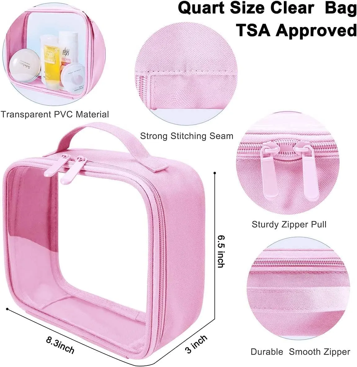 ANRUI TSA Approved Toiletry Bag,Clear Travel Bag