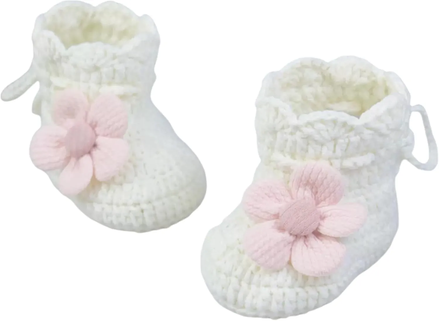 Baby Booties Newborn Walking Shoes Infant Hand Crochet Knit Cotton Sock Booties Soft Cozy Socks Slippers Indoor House Shoes for Baby Girl