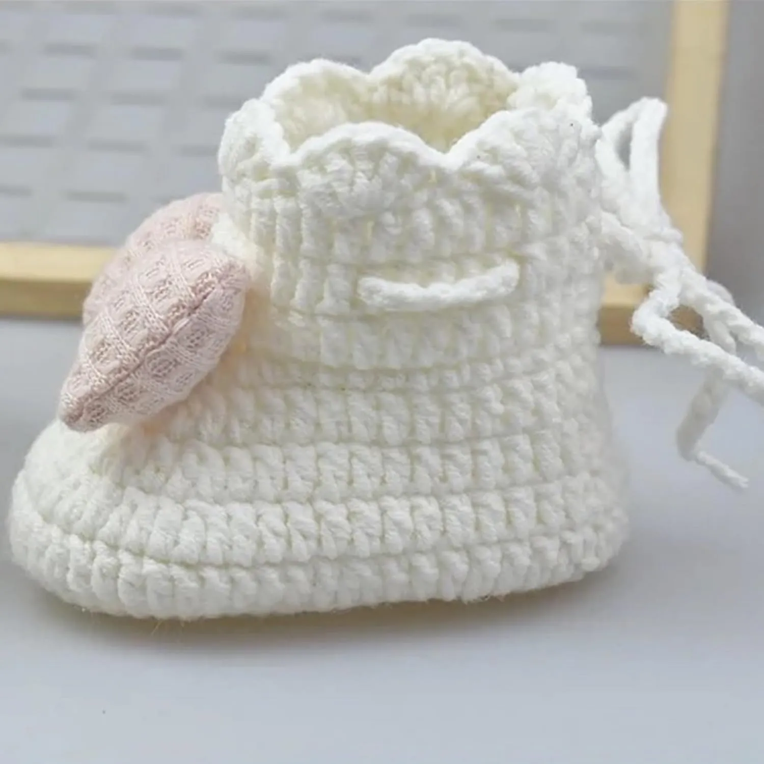 Baby Booties Newborn Walking Shoes Infant Hand Crochet Knit Cotton Sock Booties Soft Cozy Socks Slippers Indoor House Shoes for Baby Girl