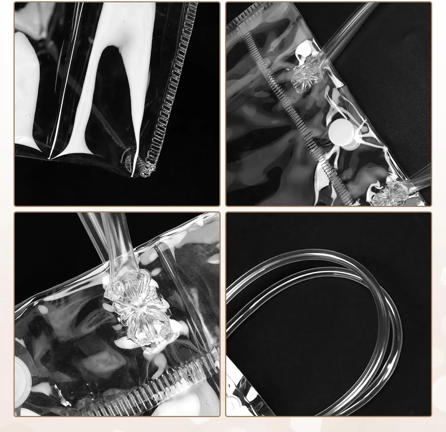 BadenBach 24 PCS Mini Clear Gift Bags with Handle,5.1" x 5.9" x 2.8", Transparent Small Plastic Gift Wrap Bags Bulk Reusable Clear Party Favor Goodie Bag for Boutique Wedding Birthday Mother's Day