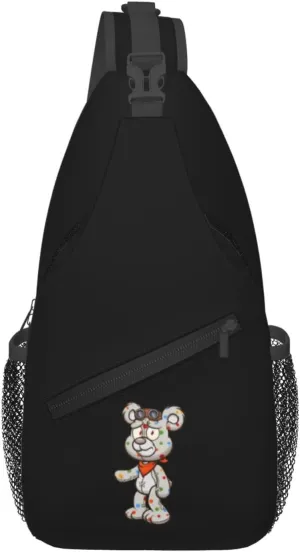 Bear With Colored Polka Dots Crossbody Bags For Women Men Chest Backpack Gym Shoulder Bag Travel Outdoor Sports Casual Crossbody Bags