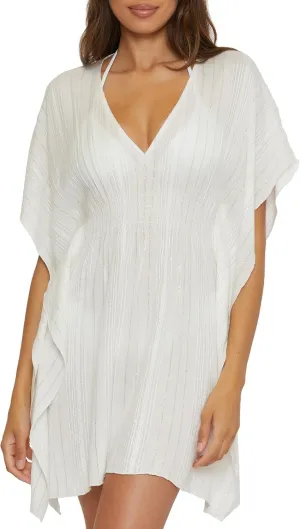 BECCA Women's Radiance Woven Tunic, Plunge V-Neck, Casual, Beach Cover Ups