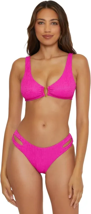 BECCA Women's Standard Luminous Scoop Neck Bikini Top, Adjustable, Tie Back, Swimwear Separates