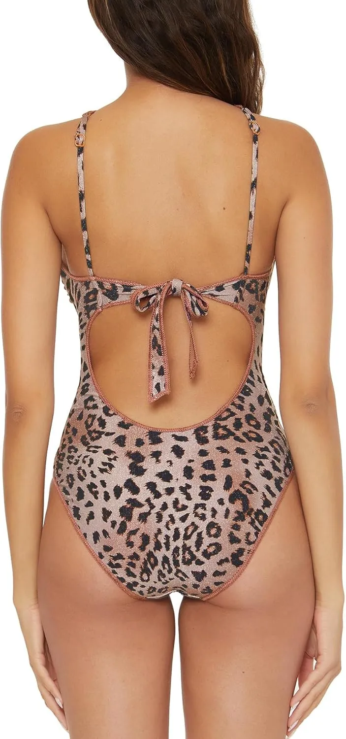 BECCA Women's Standard Zanzibar High Neck One Piece Swimsuit, Cutout, Bathing Suits