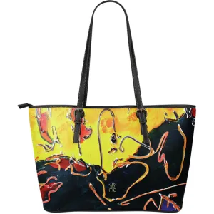 Black and yellow  Large Tote Bag