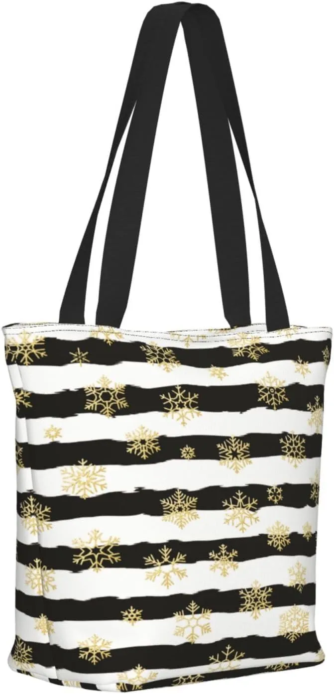 Black Geometric Tote Bag Women Reusable Shopping Bags Shoulder Bag Portable Storage HandBags