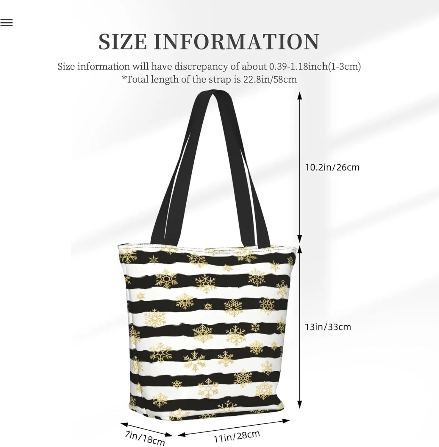 Black Geometric Tote Bag Women Reusable Shopping Bags Shoulder Bag Portable Storage HandBags