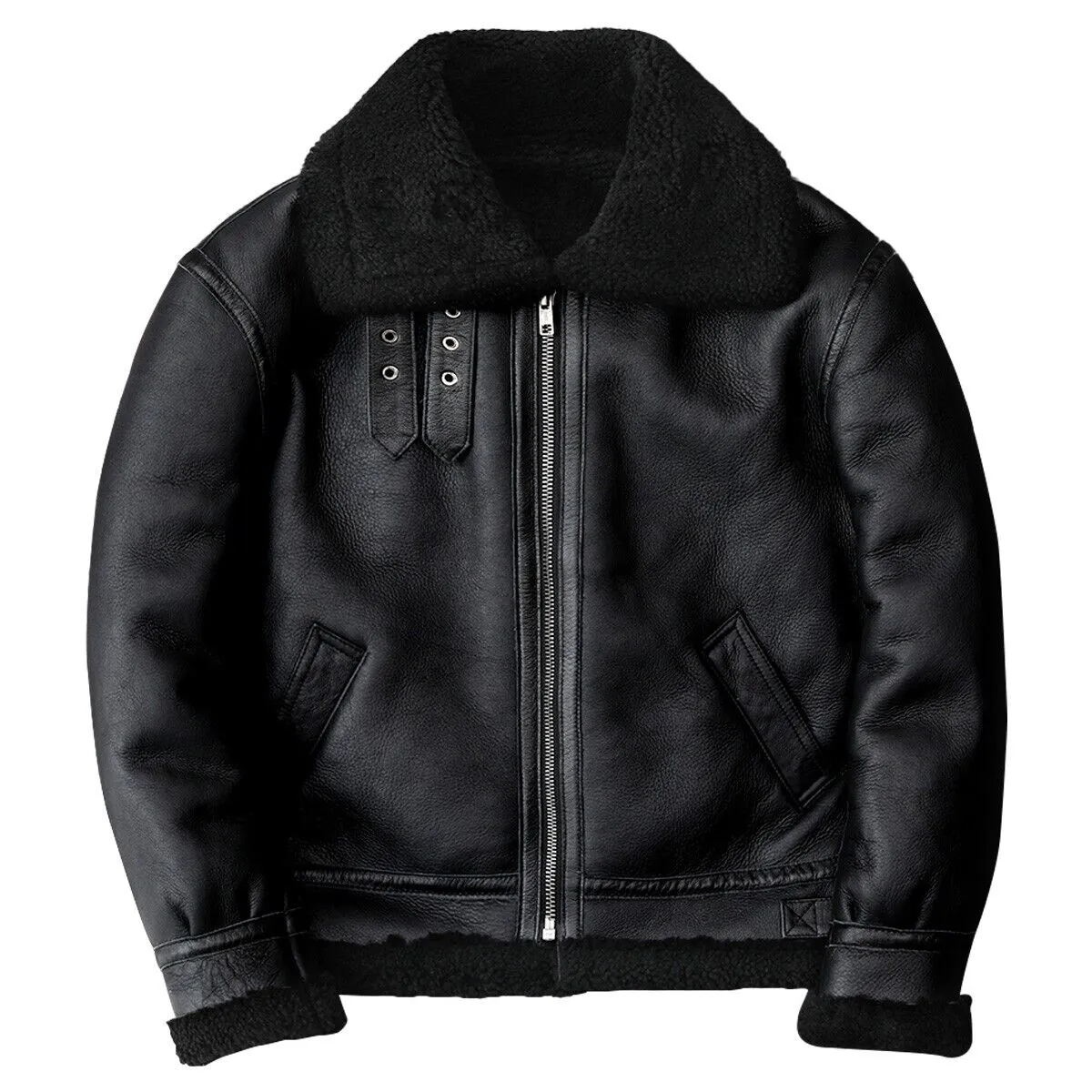 Black Plain Aviator Jacket