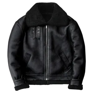 Black Plain Aviator Jacket