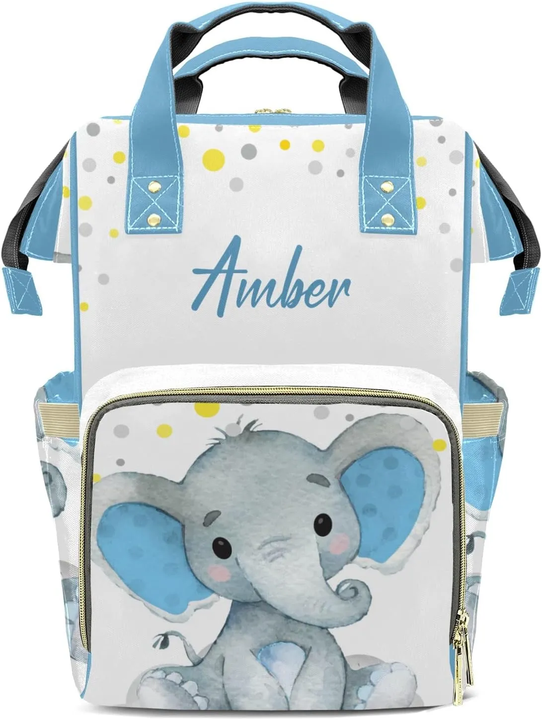 Blue Elephant Diaper Bags Customized Mummy Nursing Casual Daypack Hiking Camping Baby Bags for Mom