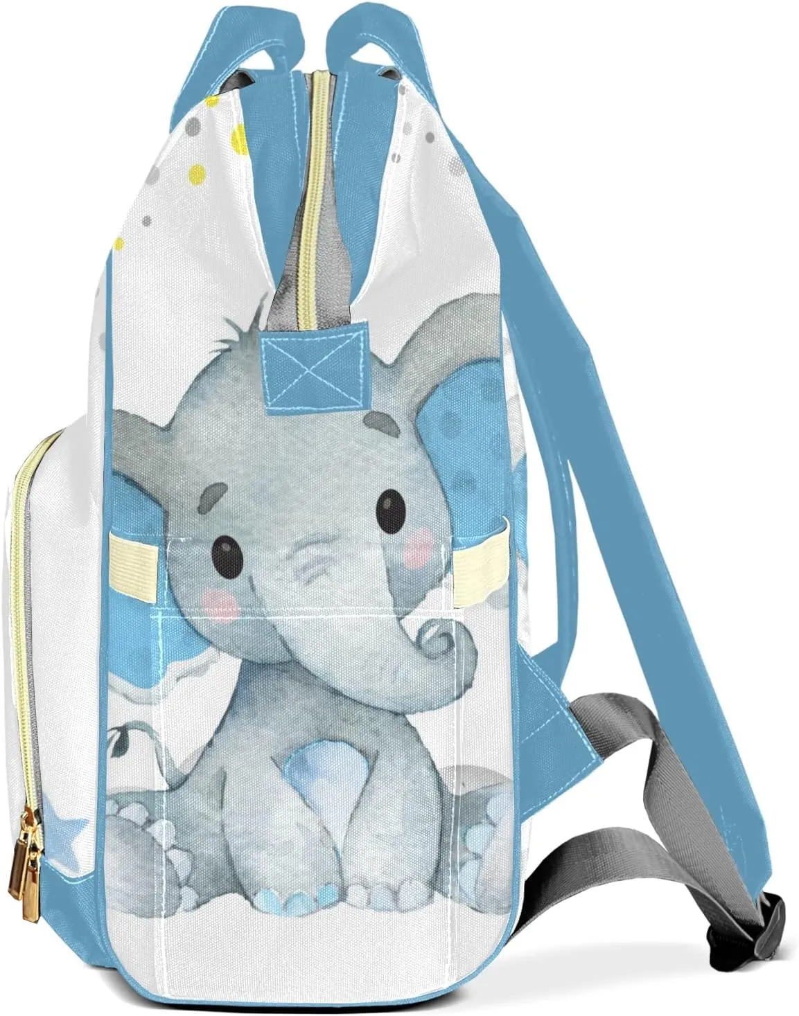 Blue Elephant Diaper Bags Customized Mummy Nursing Casual Daypack Hiking Camping Baby Bags for Mom