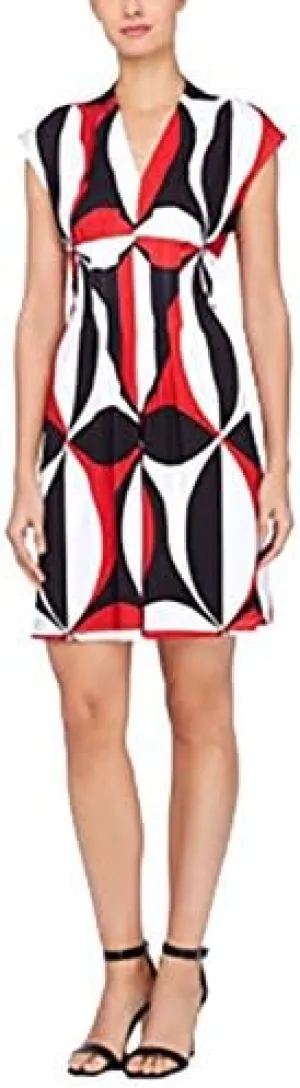 Catherine Catherine Maladrino Tinka Printed Sheath Dress Oversized Geo S