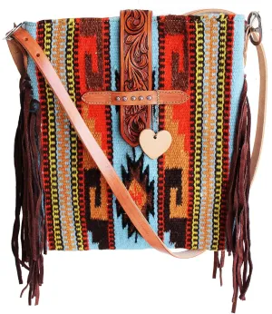 CHALLENGER Women's Western Handwoven Wool Rodeo Cowgirl Handbag Shoulder Purse Tote 10317