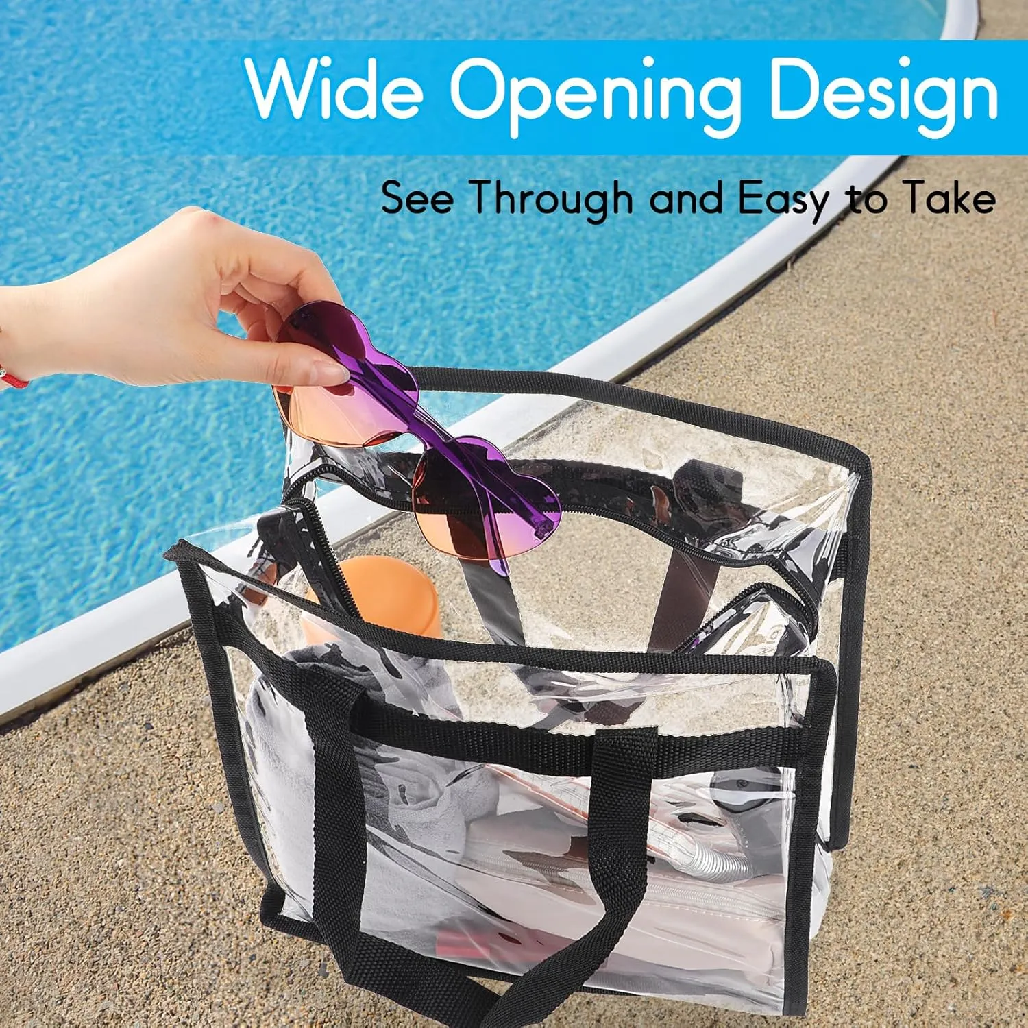 Clear Bag for Stadium Events Approved, 12x6x12 Large Transparent Tote, Clear Bag for Gym Concert Sports