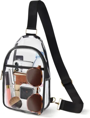 Clear Bag for Stadium Events, Clear Crossbody Bags for Women Men with Adjustable Strap for Sport Concert