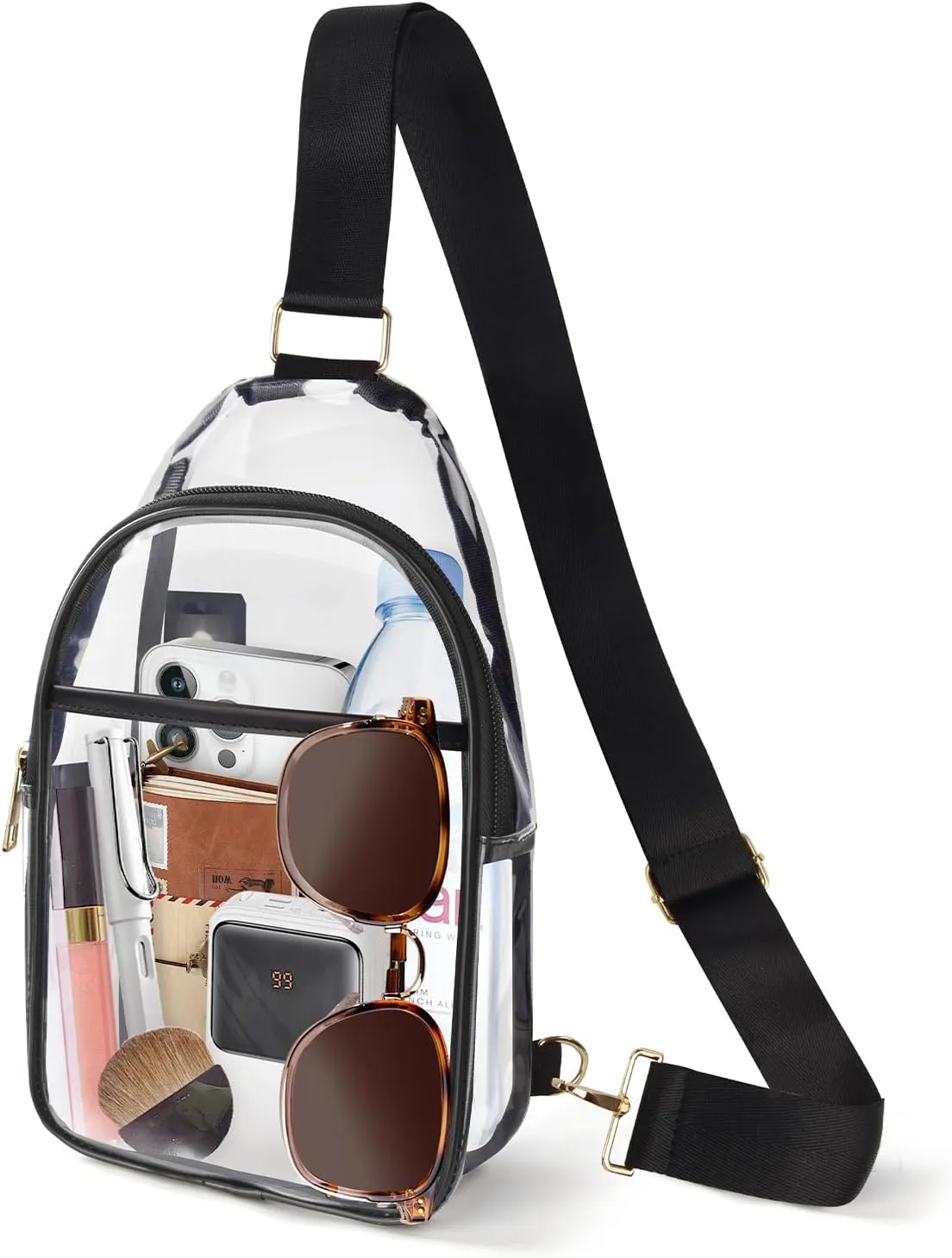 Clear Bag for Stadium Events, Clear Crossbody Bags for Women Men with Adjustable Strap for Sport Concert
