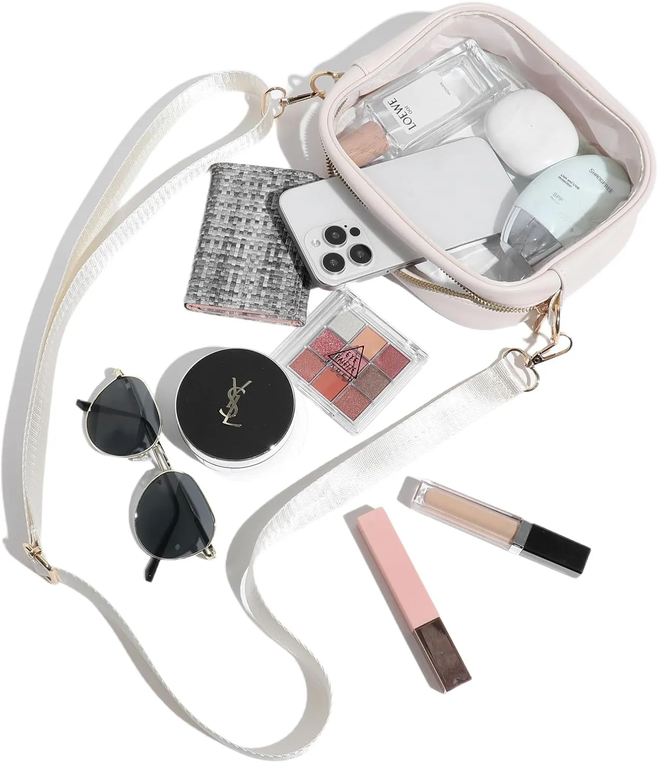 Clear Bag for Stadium Events, Clear Purse for Women Stadium Approved Crossbody, Concert Bag with Adjustable Strap