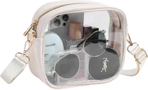 Clear Bag for Stadium Events, Clear Purse for Women Stadium Approved Crossbody, Concert Bag with Adjustable Strap